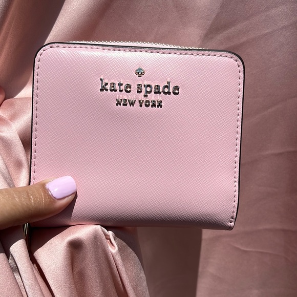kate spade Handbags - kate spade Pink Saffiano Leather Zip Wallet